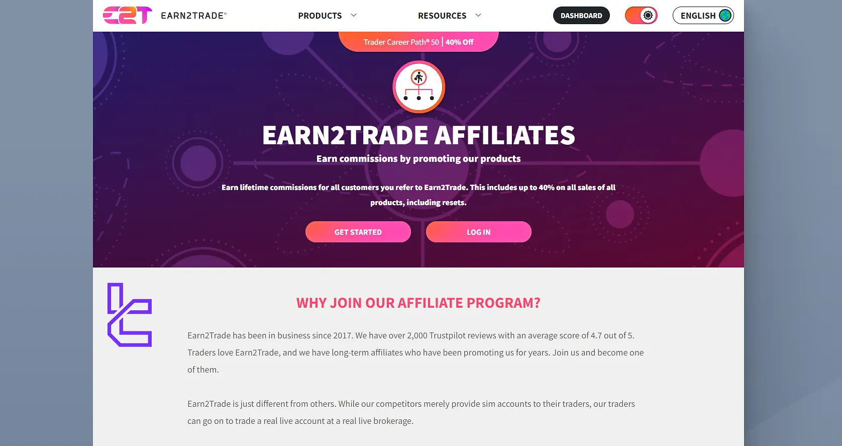 Earn2Trade Ortaklık Programı