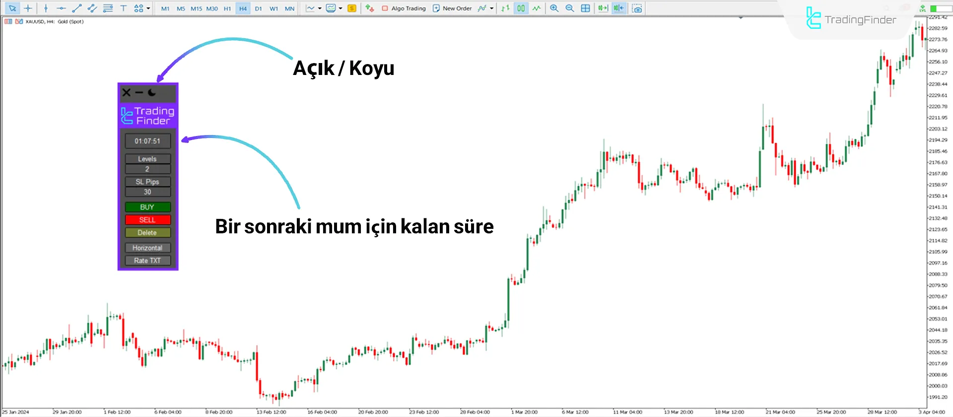 MetaTrader 5’te Risk Ödül Oranı Hesaplayıcı Göstergesinin ayarları