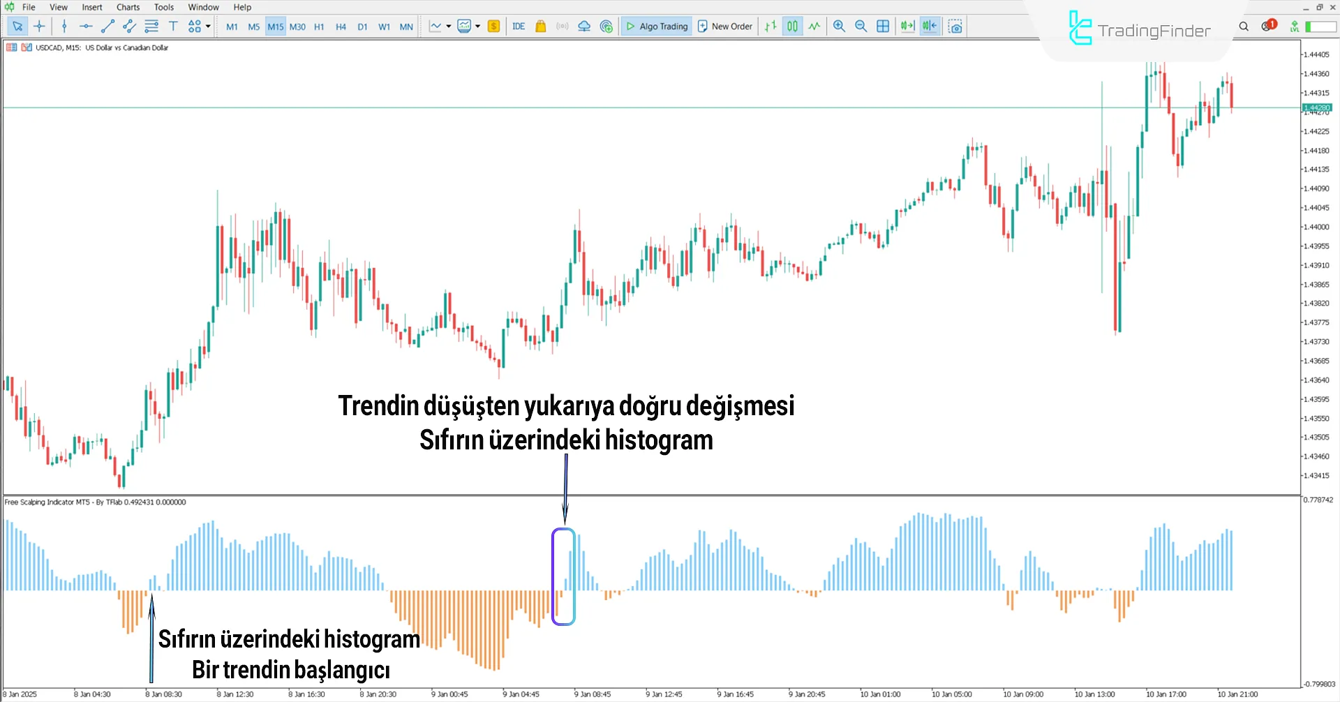Scalping Göstergesinde Boğasal Trend