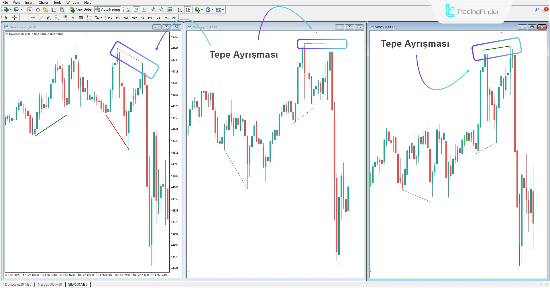 Trendline Divergence ve Smart Money Divergence Göstergeyi Kullanarak Düşüş Trendinin Başlangıcı
