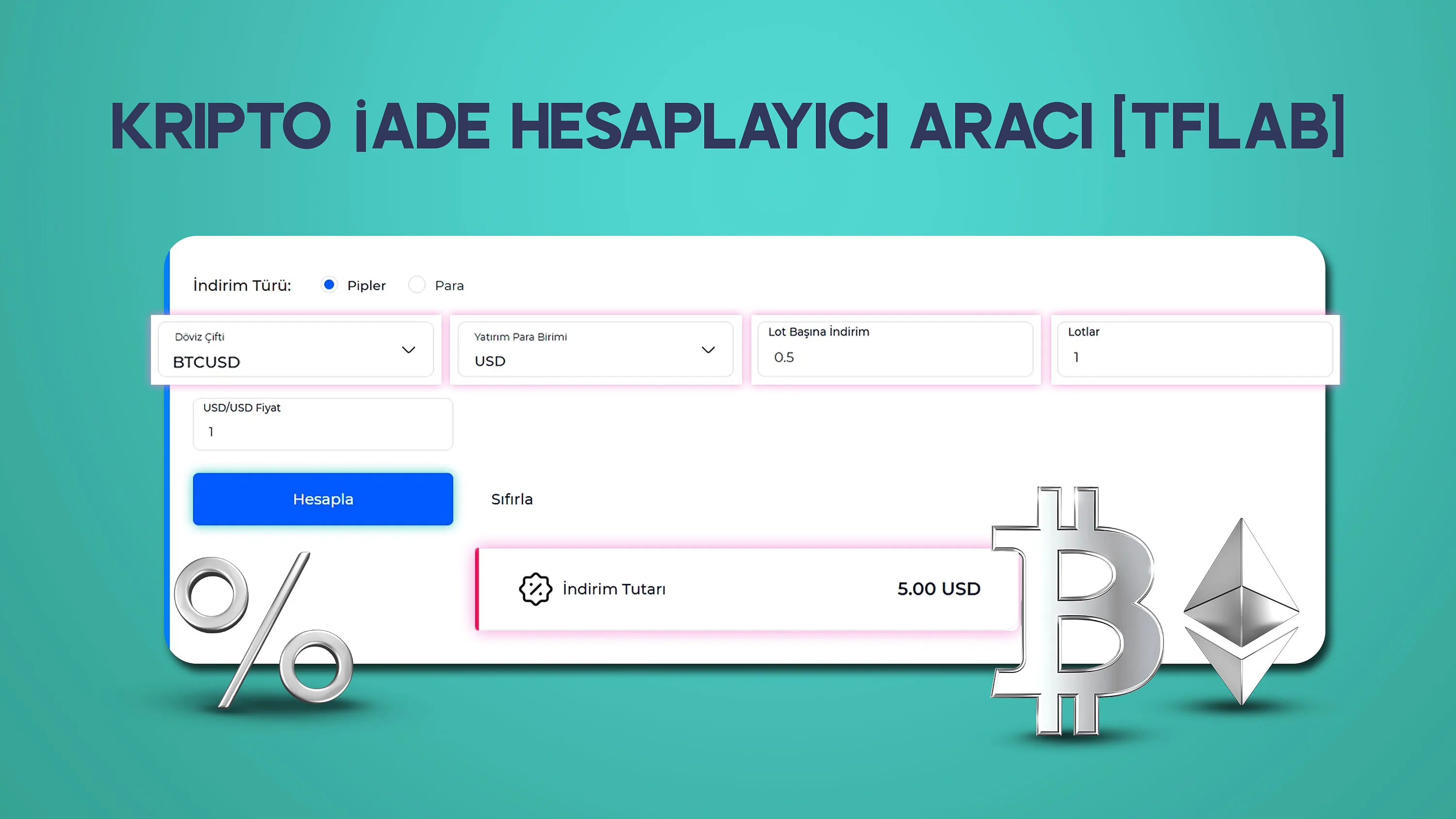 TradingFinder Kripto Rebate Hesaplayıcı - 30+ Kripto Çifti İçin Cashback