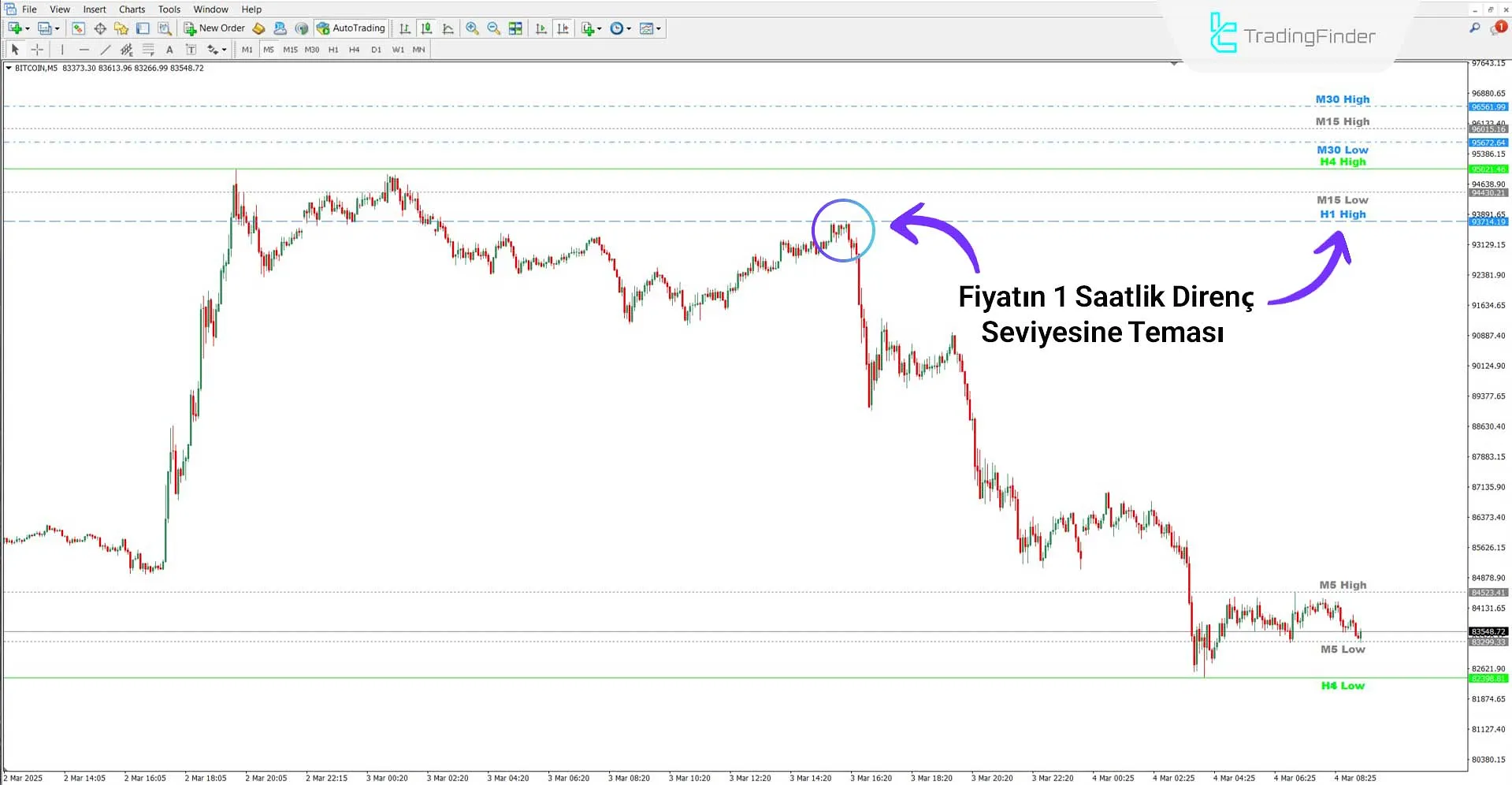 Custom High Low Göstergesi ile ayı trendi analizi