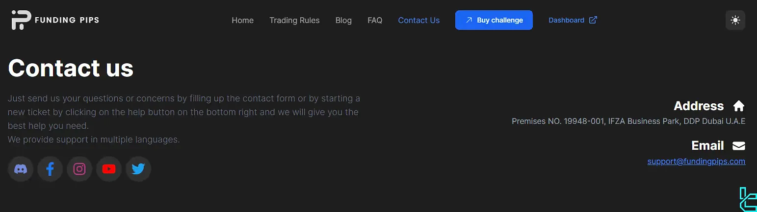 Funding Pips sosyal medya