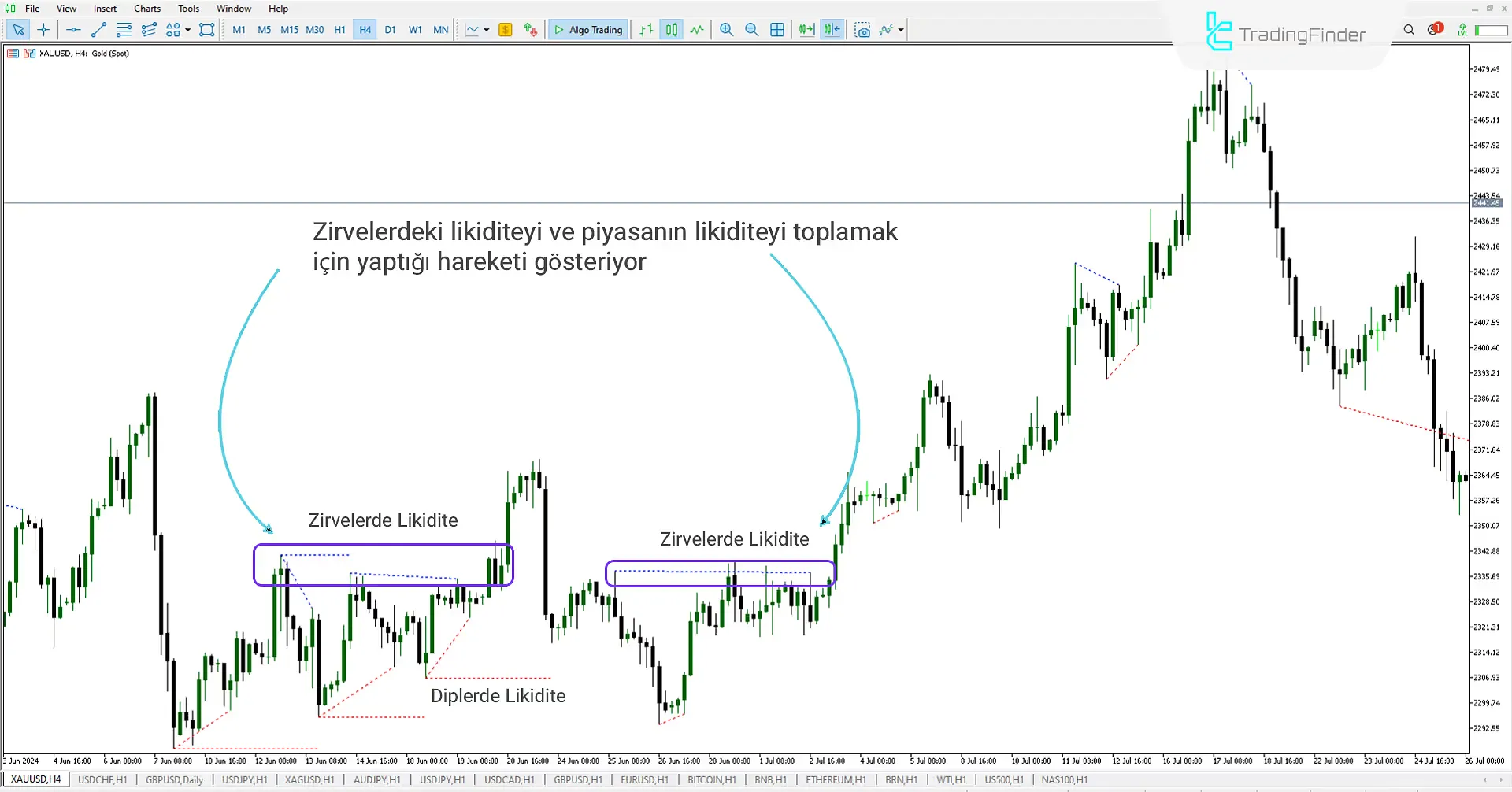 Liquidity Finder Seviyeleri Göstergesi (ICT) MetaTrader 5 için İndir - Ücretsiz [Trading Finder] 1