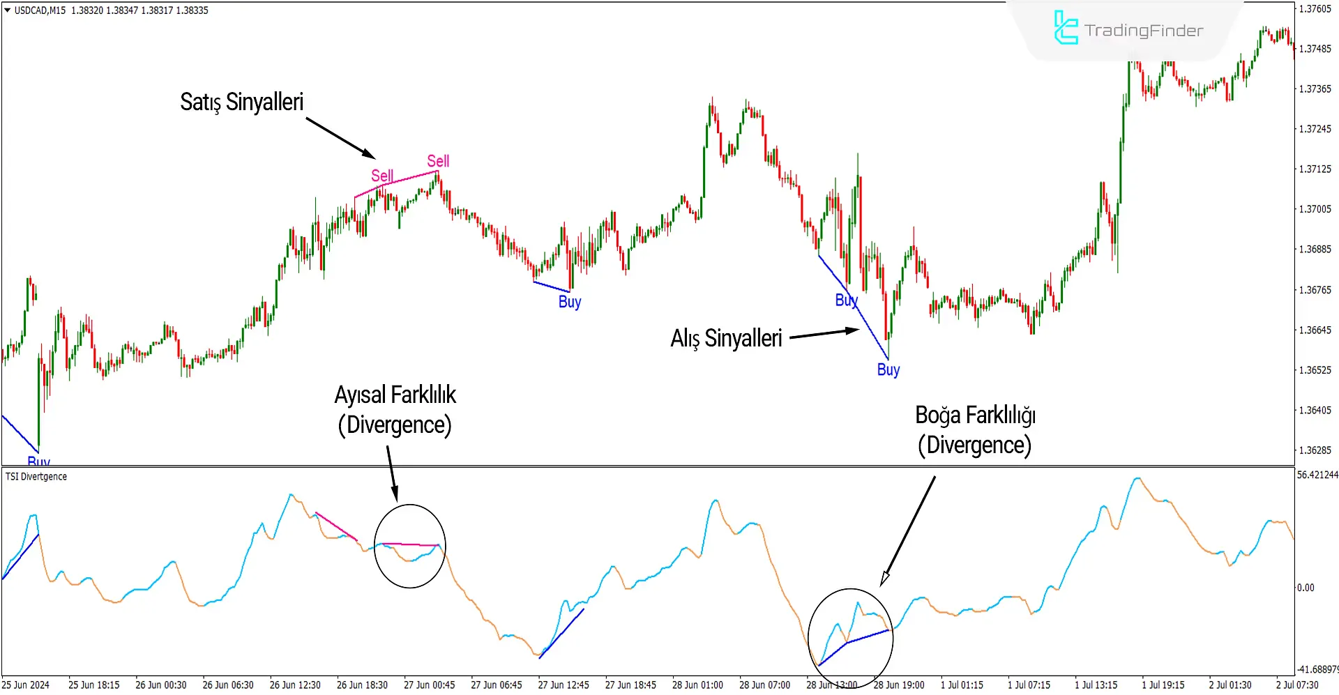TSI Divergence Göstergesi MT4 için İndir - Ücretsiz - [Trading Finder] 1