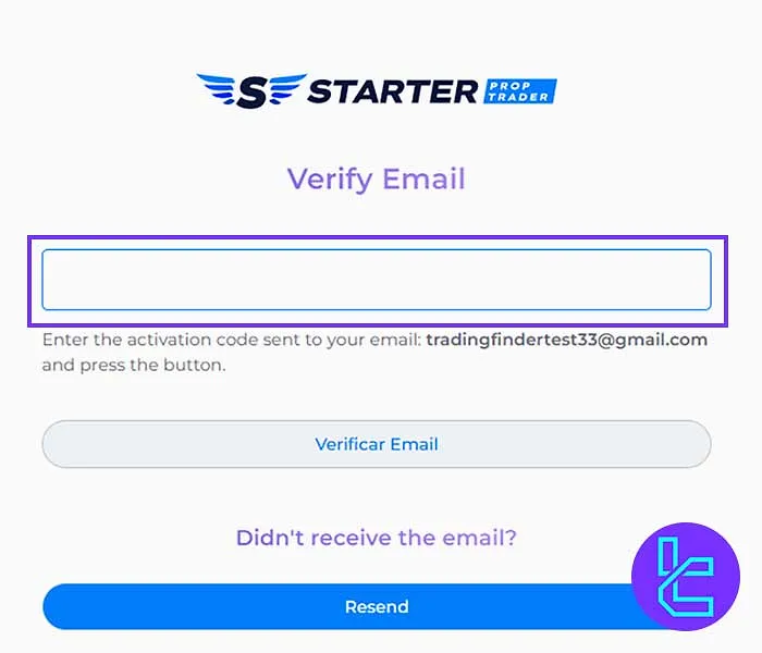 Starter Prop Trader E-posta Doğrulama