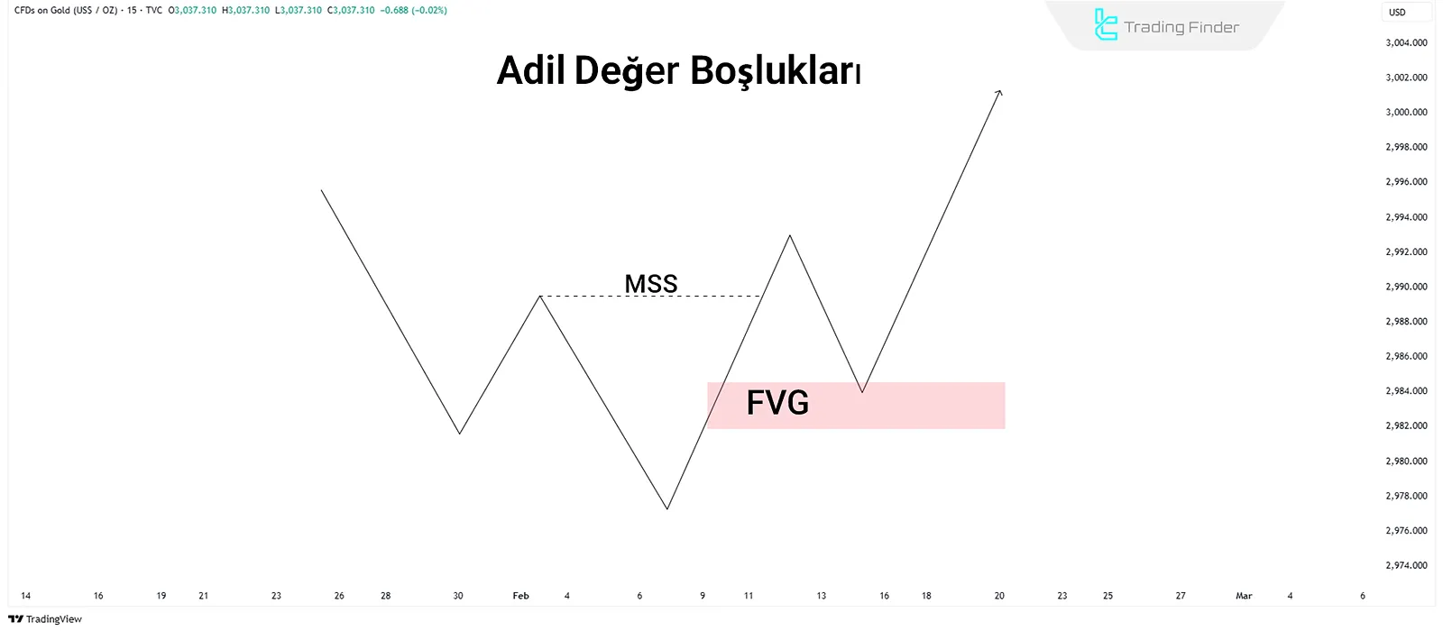 FVG ile ilişkili giriş bölgesi