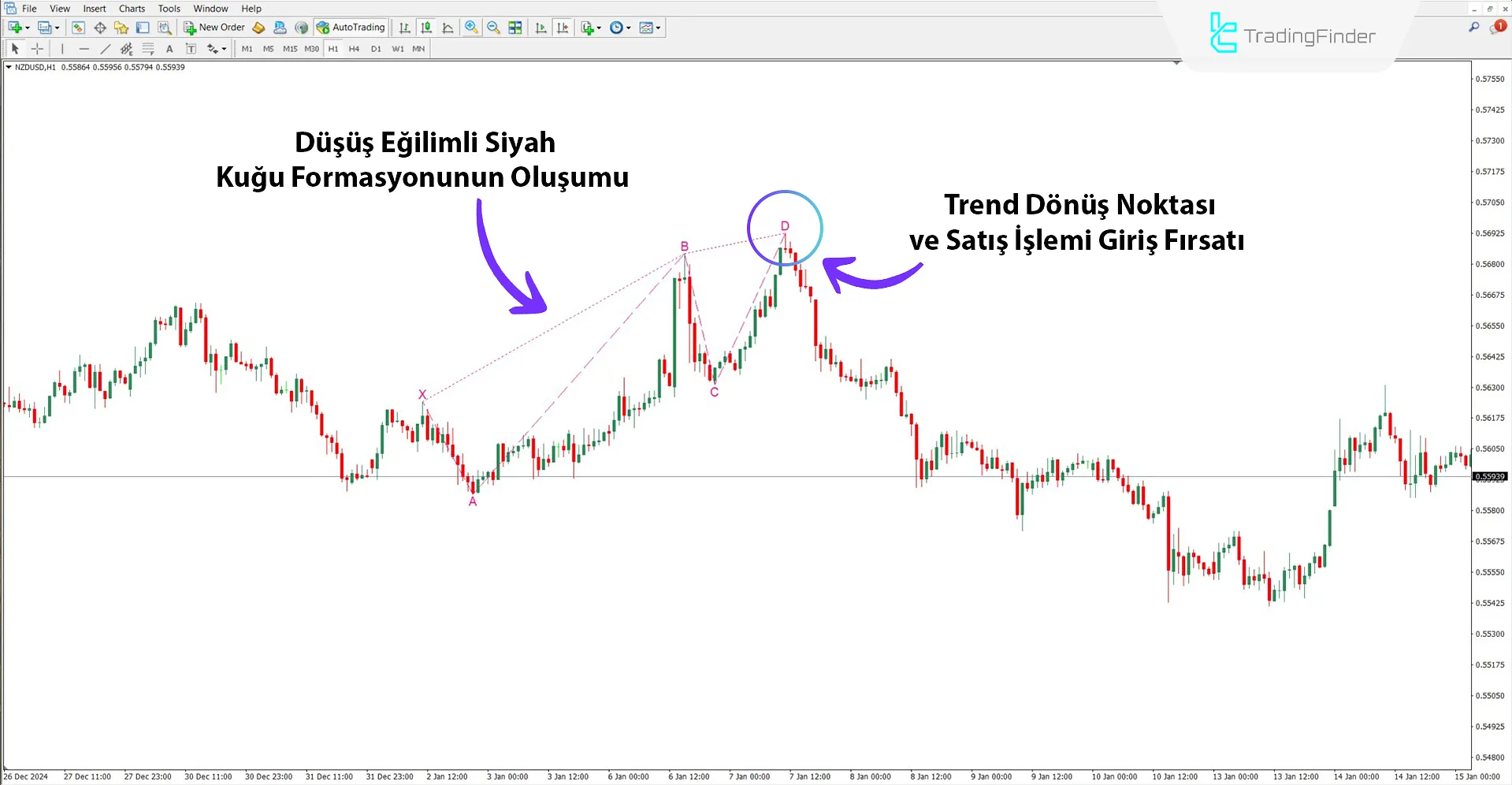 Ayı Trendinde Swan Harmonik Formasyon Göstergesi