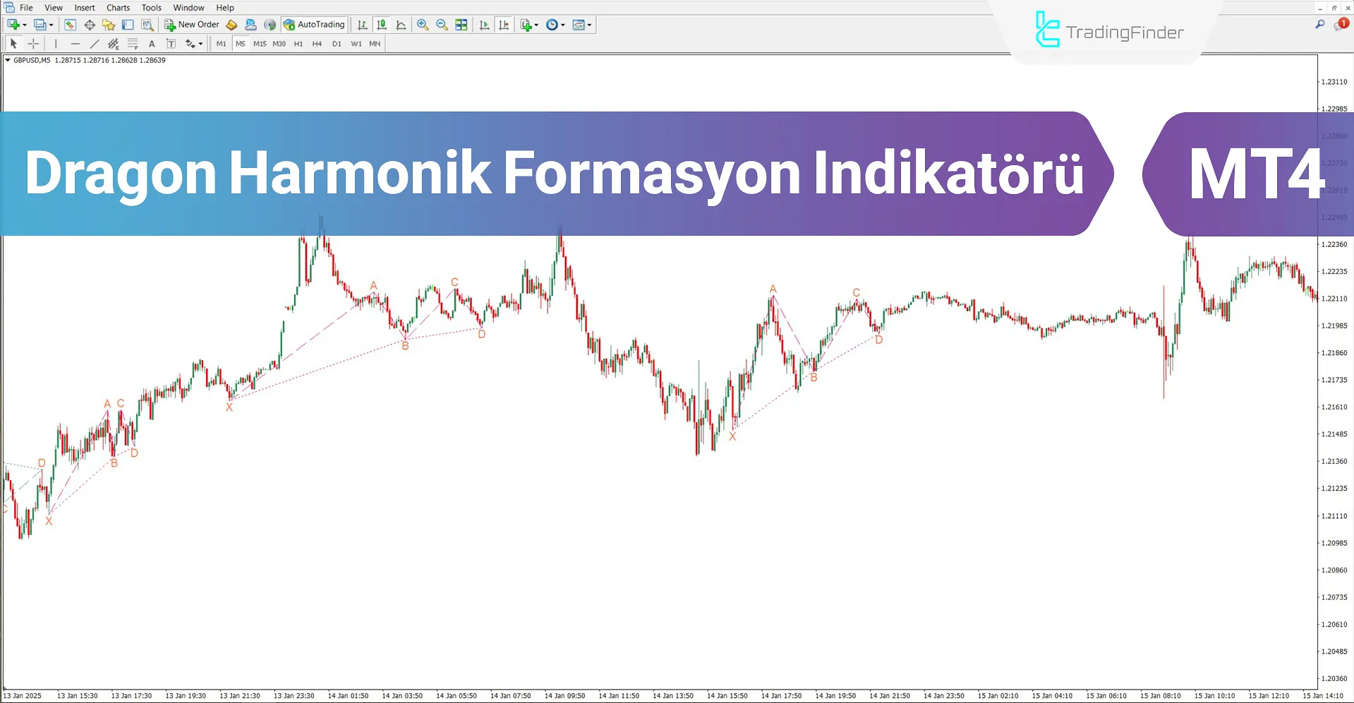 Dragon Harmonik Formasyon Göstergesi MT4 için İndir – Ücretsiz – [TradingFinder]