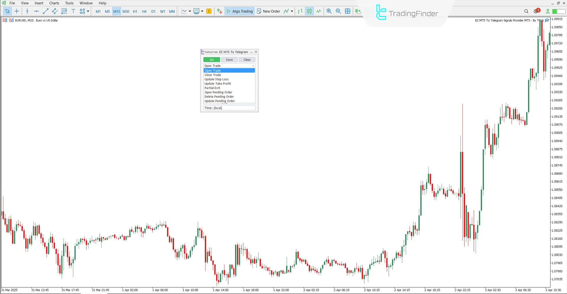 İşlem türü menüsü