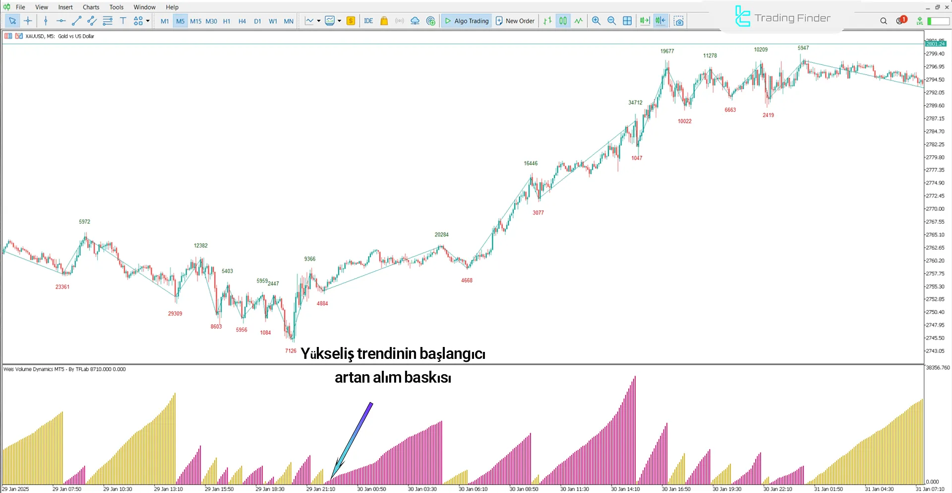 Weis Hacim Göstergesinde Yükseliş Trendi