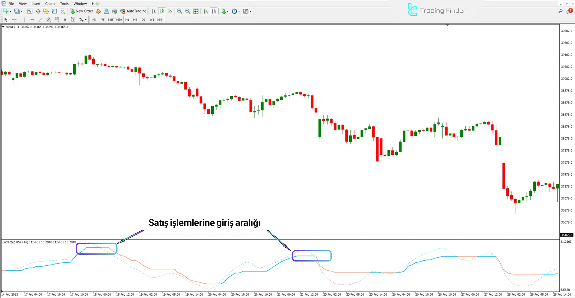Düzeltilmiş RSX Göstergesi Düşüş Trendinde