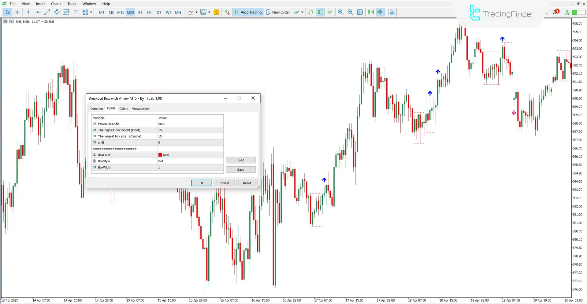 Breakout Box with Arrow Gösterge’de ayar paneli