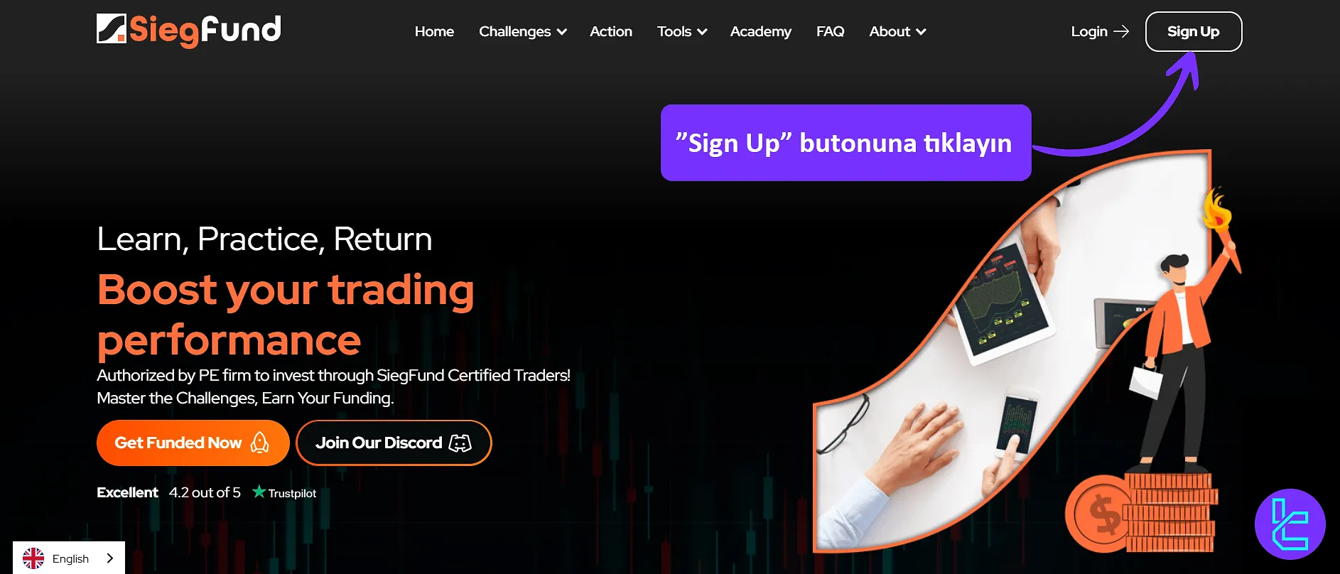 Sieg Fund "Sign Up" butonu