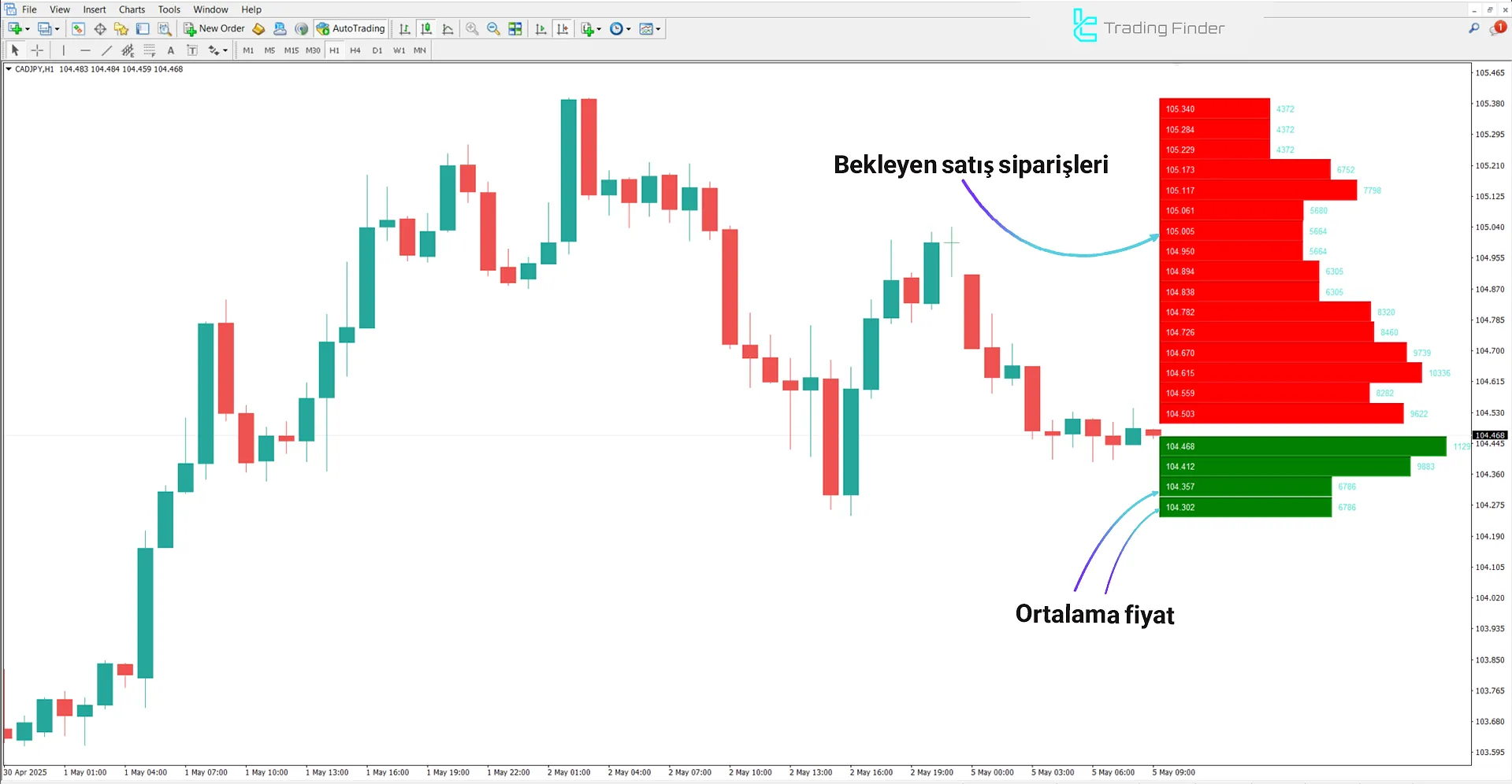 Order Book Göstergesi ile düşüş trendi analizi