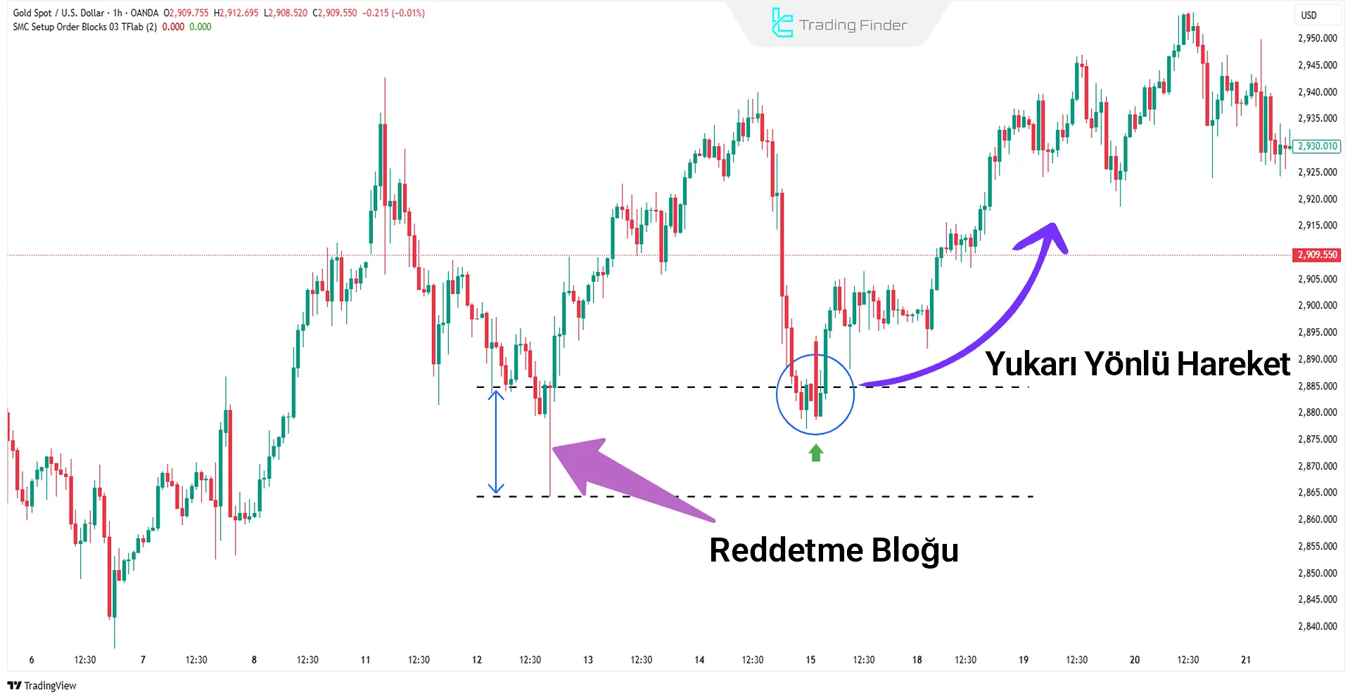 Uzun Fitile (Rejection Block) Gelen Fiyat Tepkisi