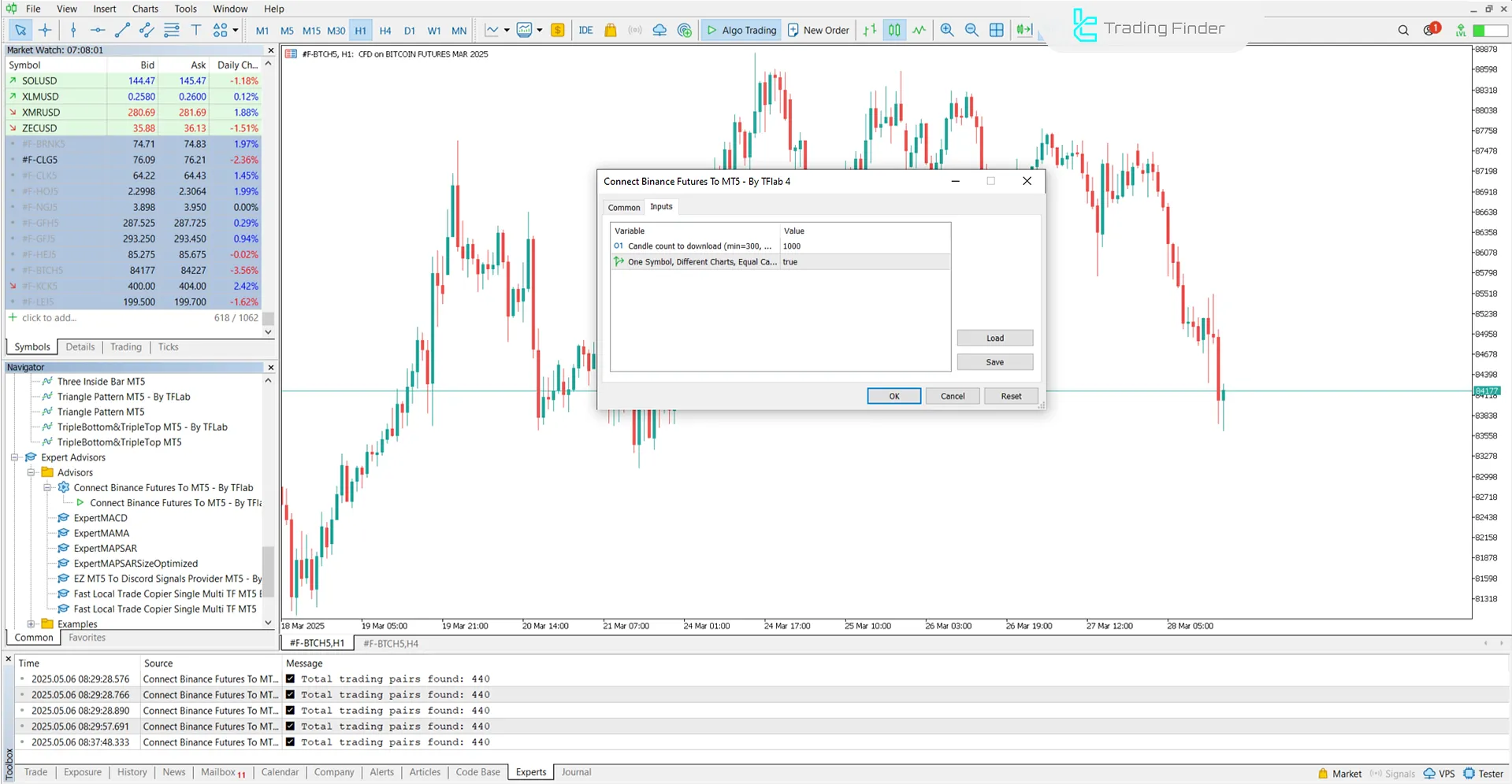 Binance Futures’tan MT5’e Uzman Danışman Ayarları