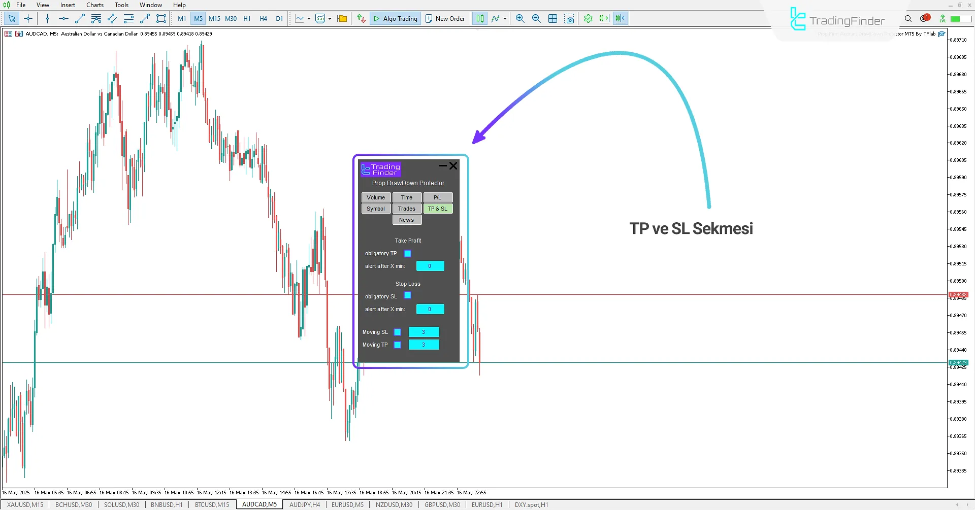Take Profit ve Stop Loss Sekmesi (TP & SL)