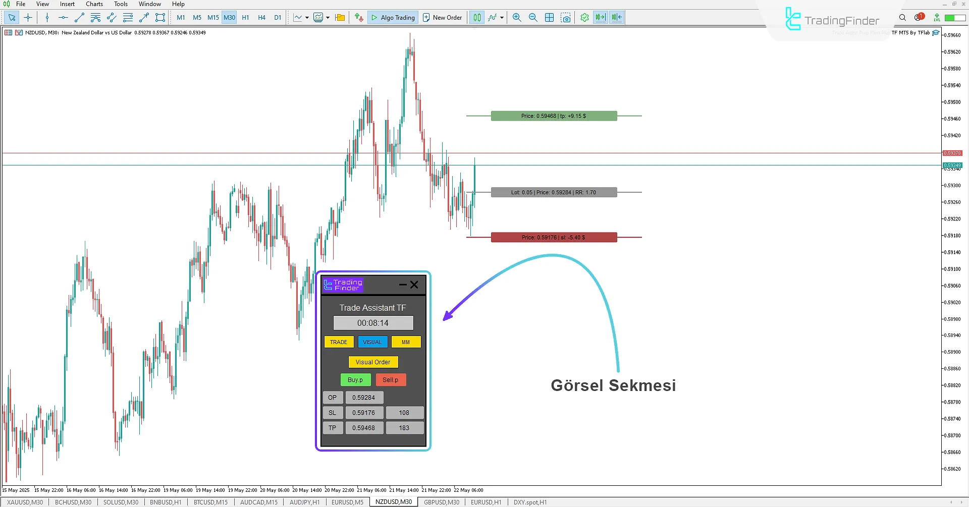 Uzman Danışman'ın Visual sekmesi