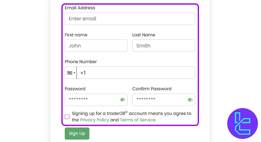 Trader2B Kayıt İşlemi