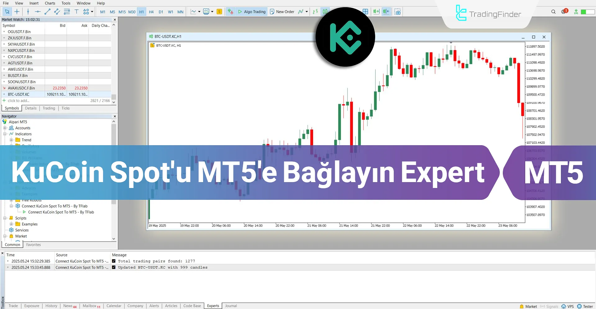 KuCoin Spot'u MT5'e Bağlama Servisini İndirin – [TradingFinder]
