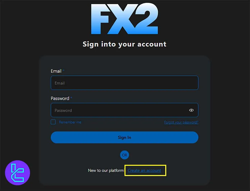 FX2 Funding Kayıt Sayfasına Erişim