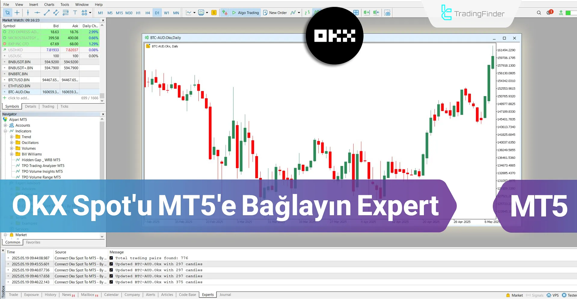 OKX Spot'u MT5 Servisine Bağla Ücretsiz - İndir – [TradingFinder]