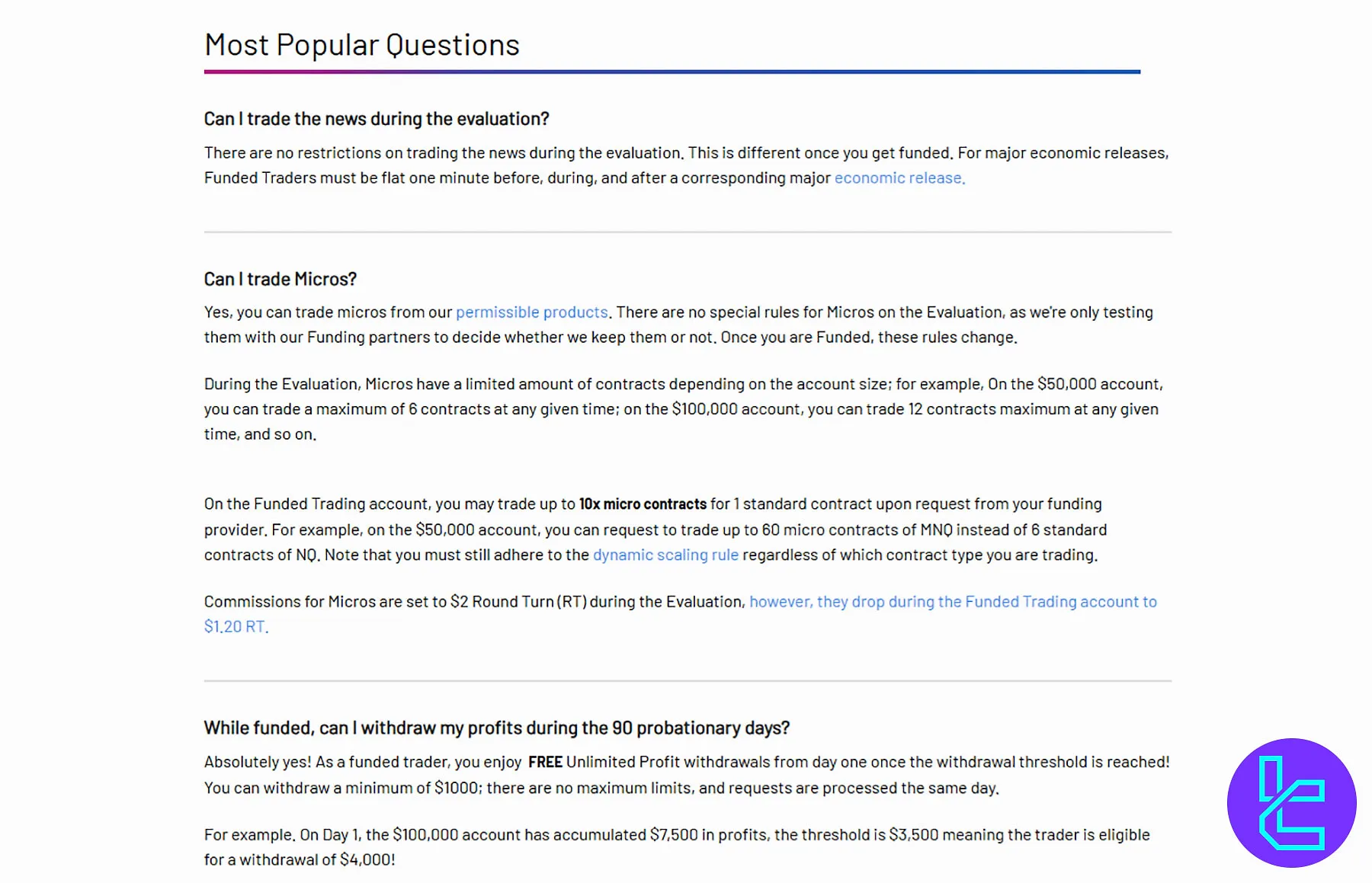 OneUp Trader Haber İşlemleri Kısıtlamaları