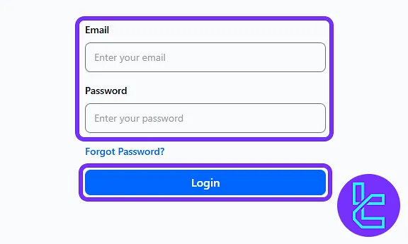AquaFunded giriş formu