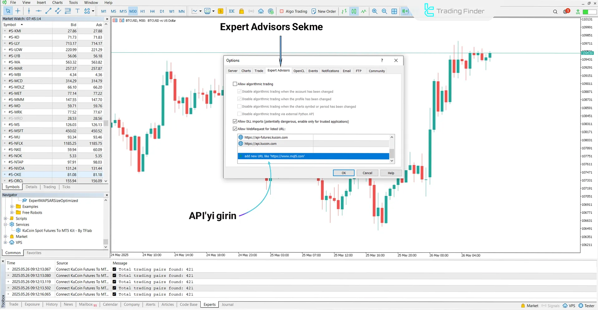 KuCoin Spot ve Futures  Bağlayın Expert MT5 İndir - [TradingFinder] 1