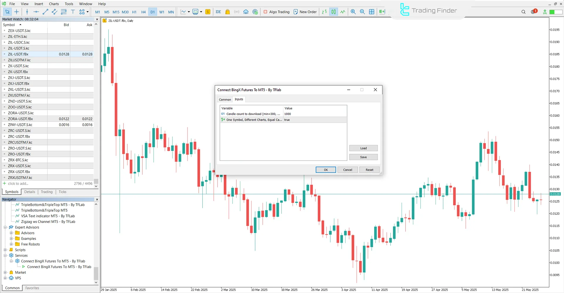 BingX Vadeli İşlemleri MT5 Bağlantı Servisinin İç Ayarları