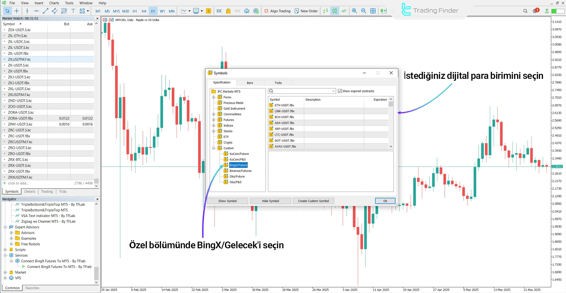 BingX Vadeli İşlemler Uzman Danışmanına Kripto Para Ekleme Adımları
