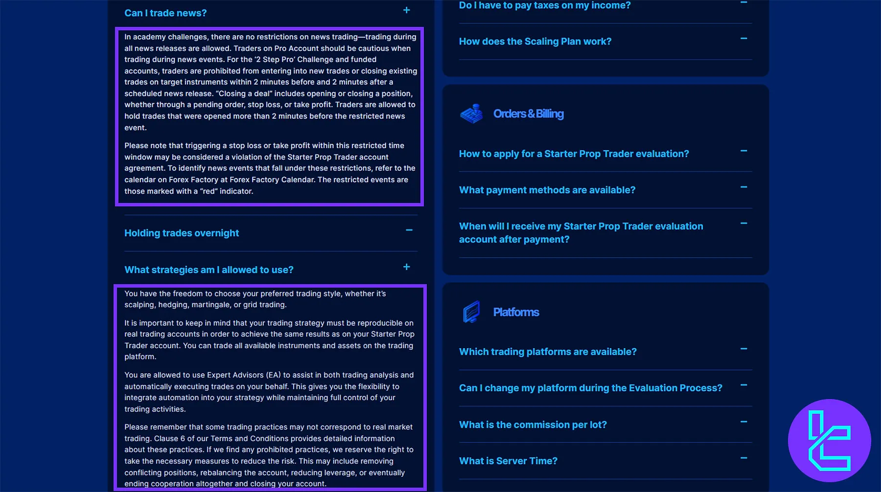 Starter Prop Trader Kuralları