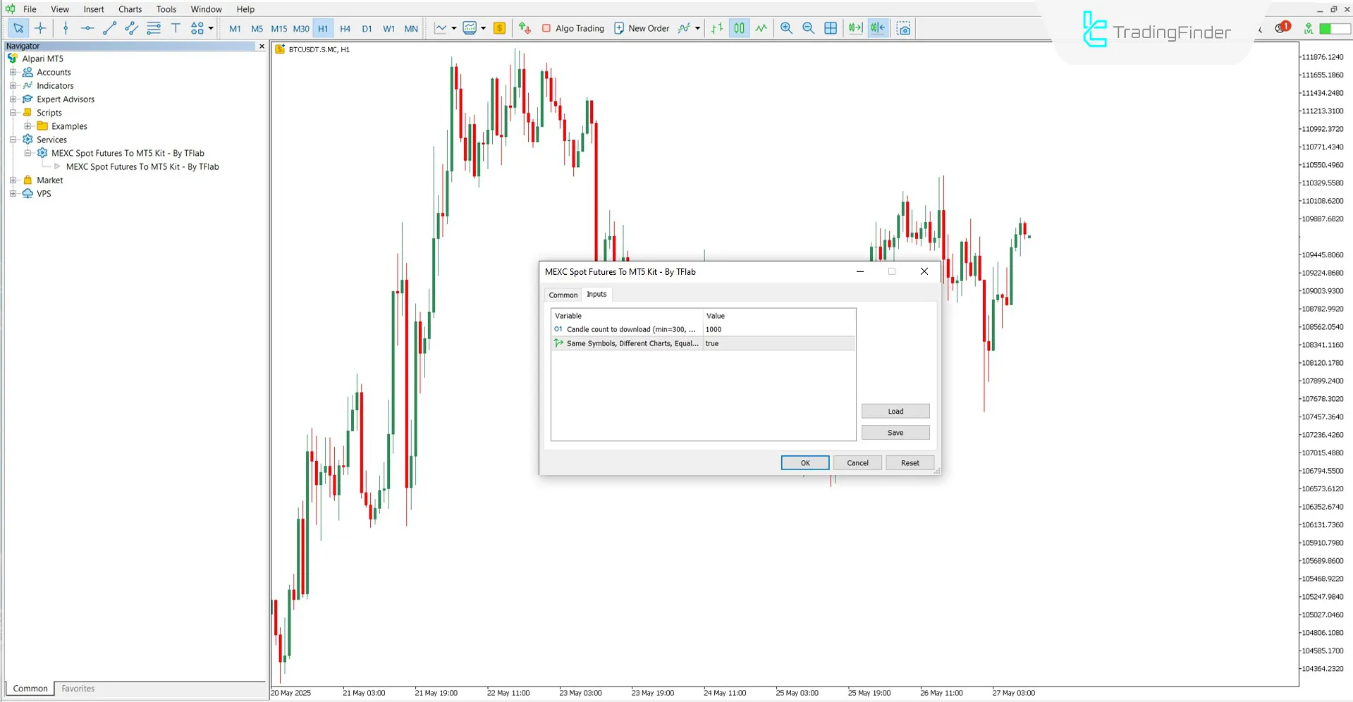 MEXC Spot ve Vadeli Expert ayar paneli