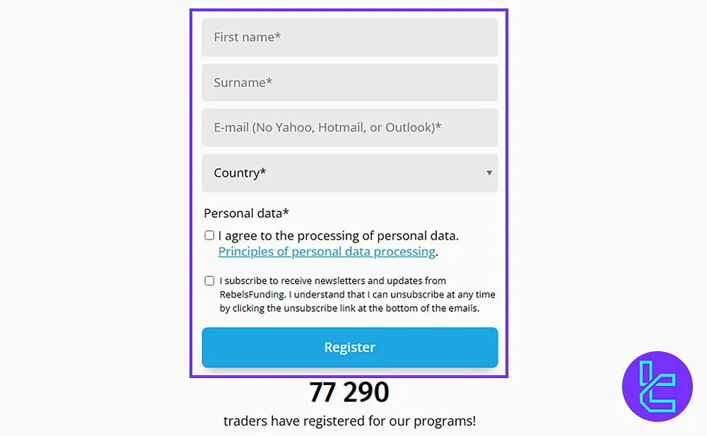 RebelsFunding Kaydı