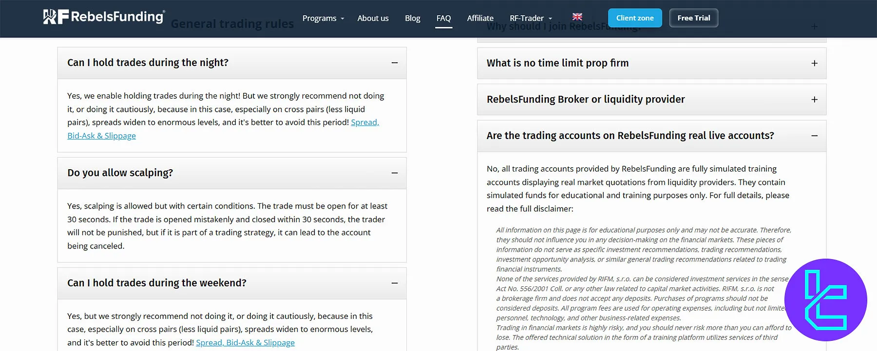 RebelsFunding İşlem Kuralları