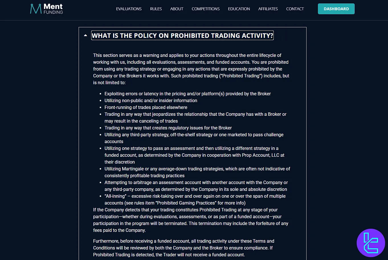 Ment Funding kuralları