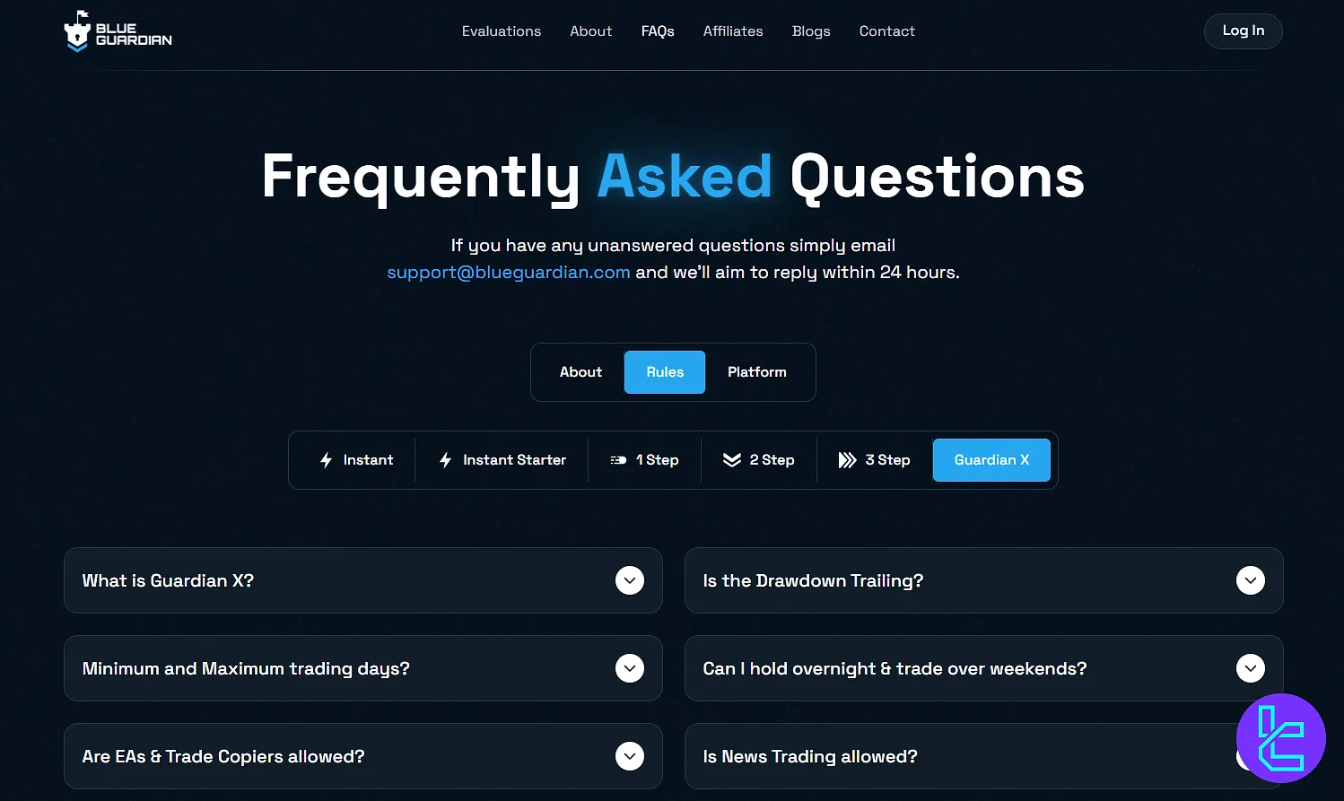 Blue Guardian Kuralları