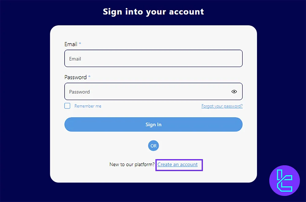 Blink Funding Create an Account butonu