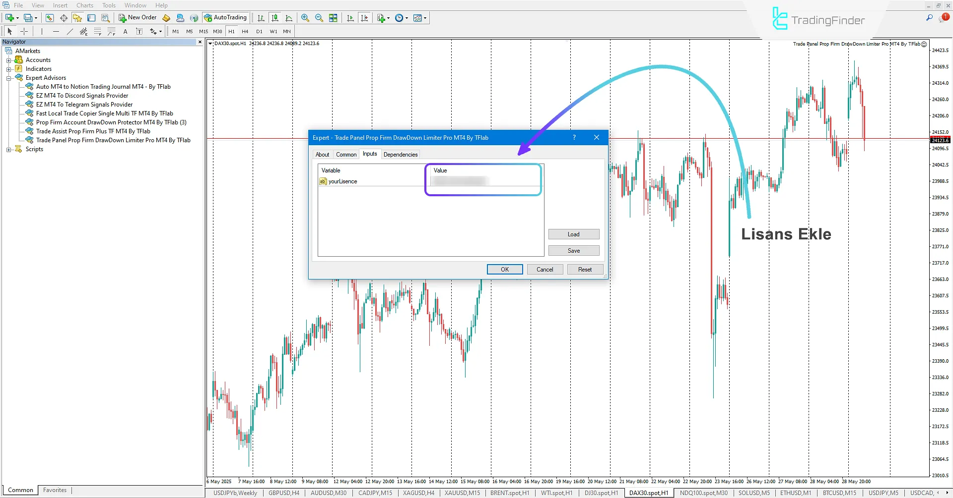 Forex Ticaret Yönetimi Expert’i aktifleştirin