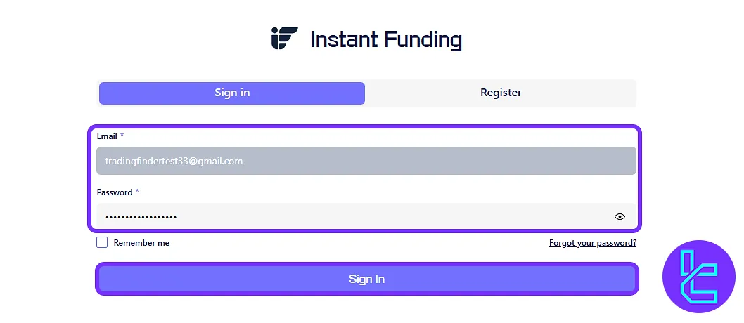 Instant Fundingoturum aç