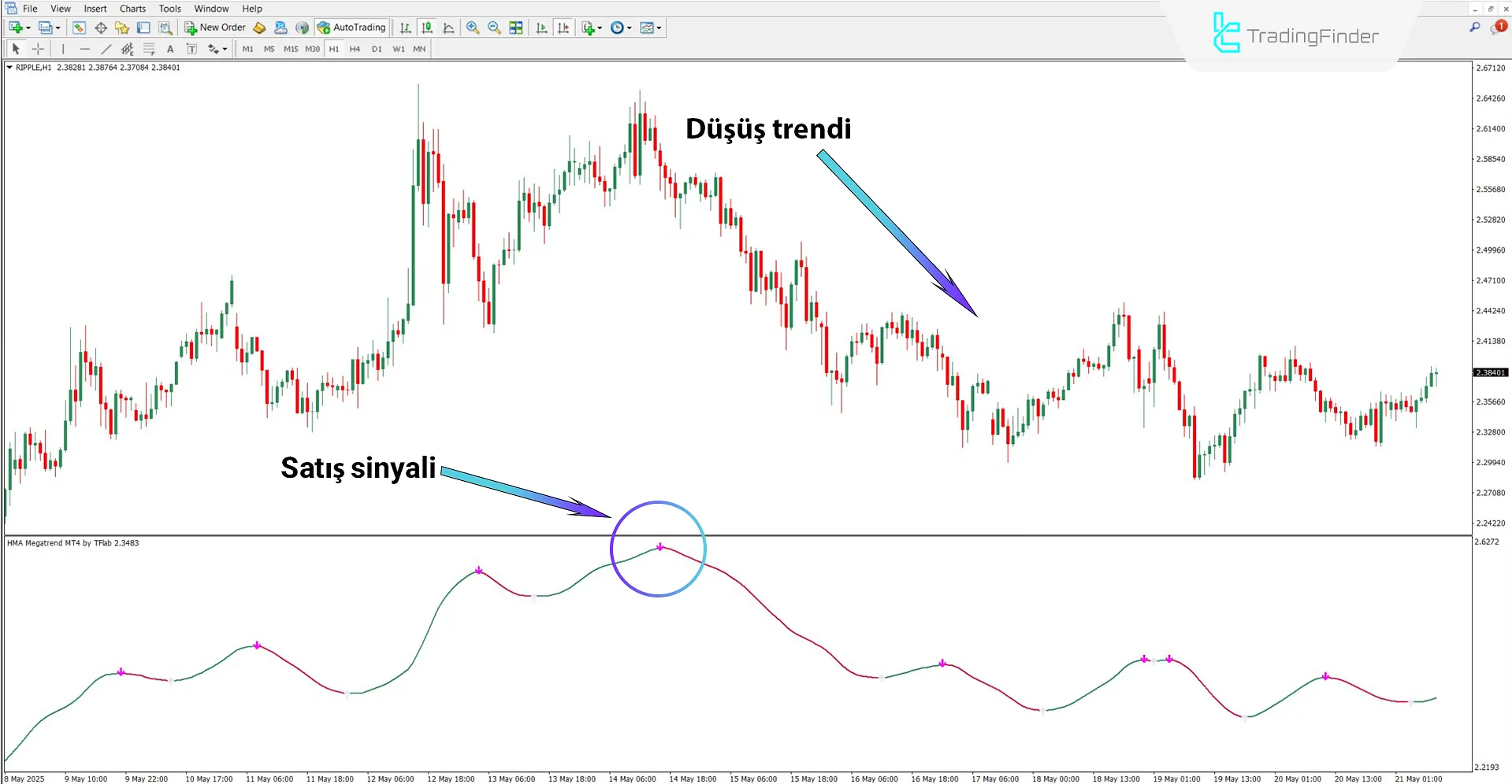 HMA Megatrend Göstergesi MT4 için İndirme – Ücretsiz – [TradingFinder] 2