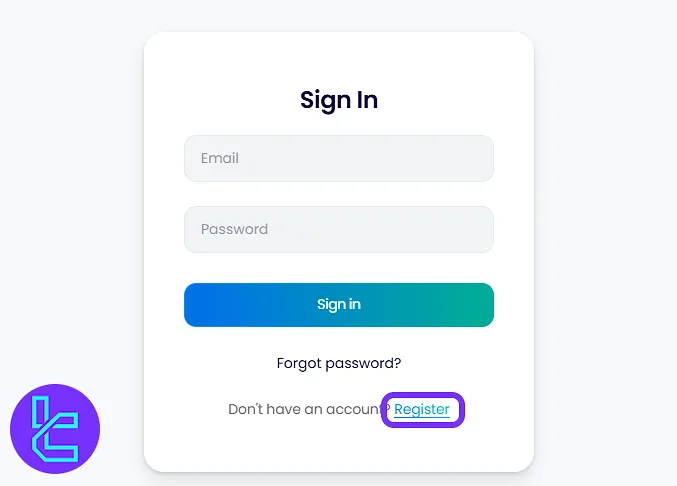 BrightFunded kayıt düğmesi