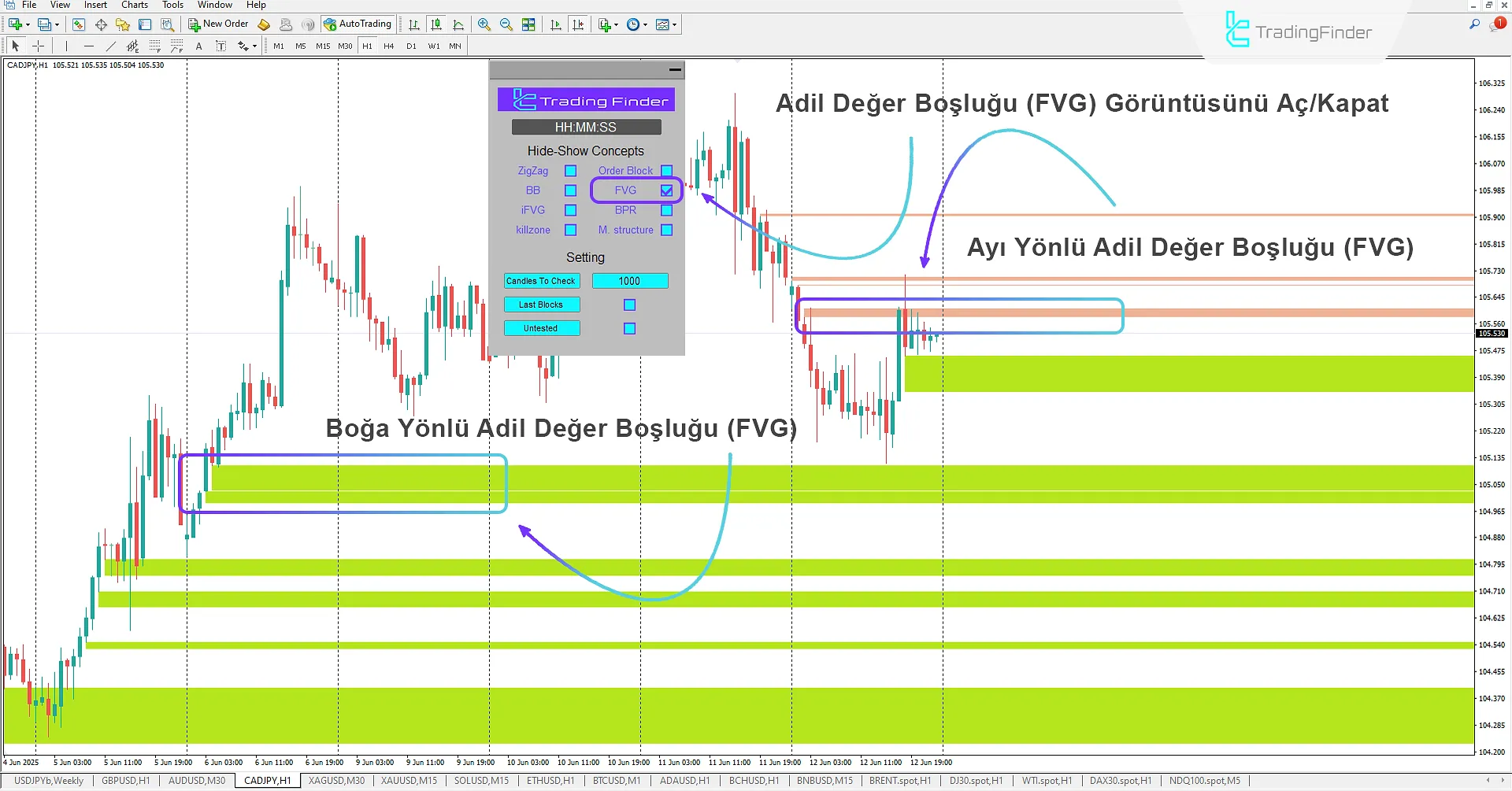ICT Kavramları Göstergesi MetaTrader 4 İndirme 2