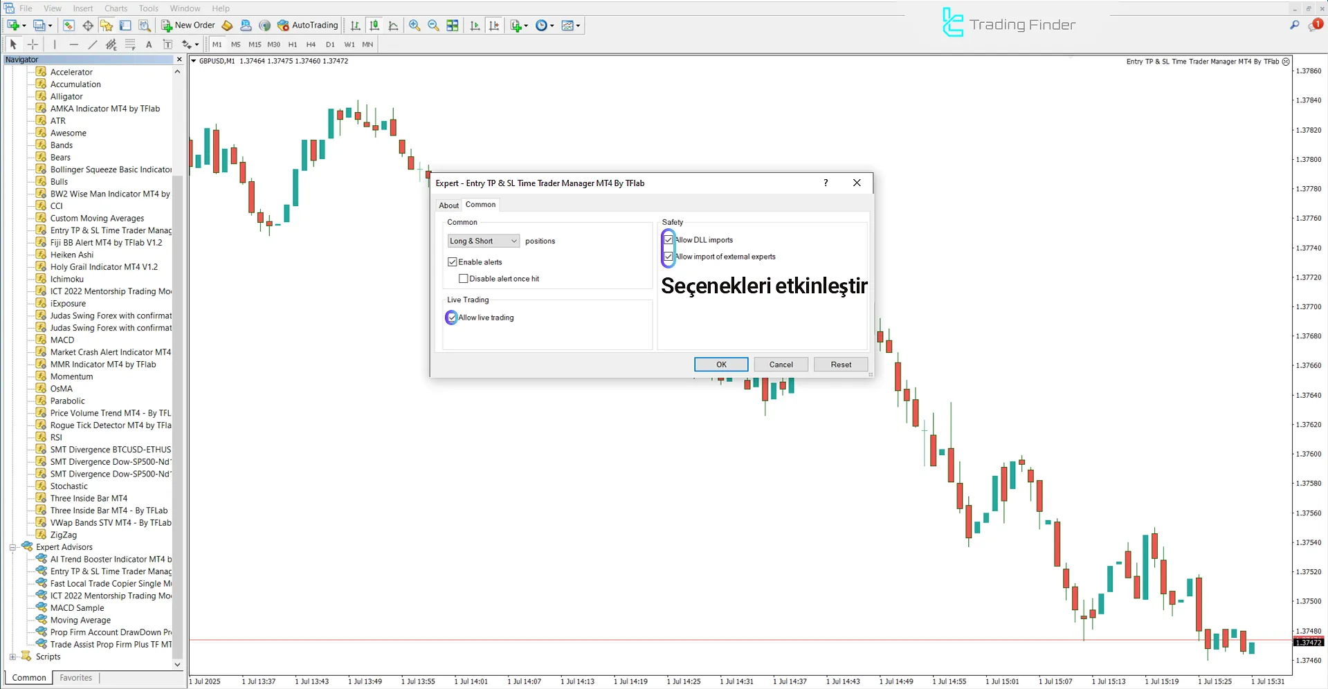 Entry TP & SL Time Trader Manager Uzmanı MT4 – [TradingFinder] 1