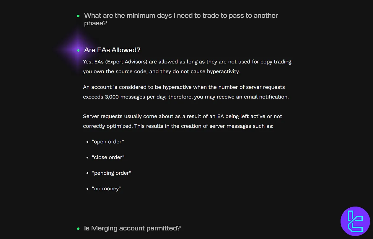 IC tarafından finanse edilen EA kuralları