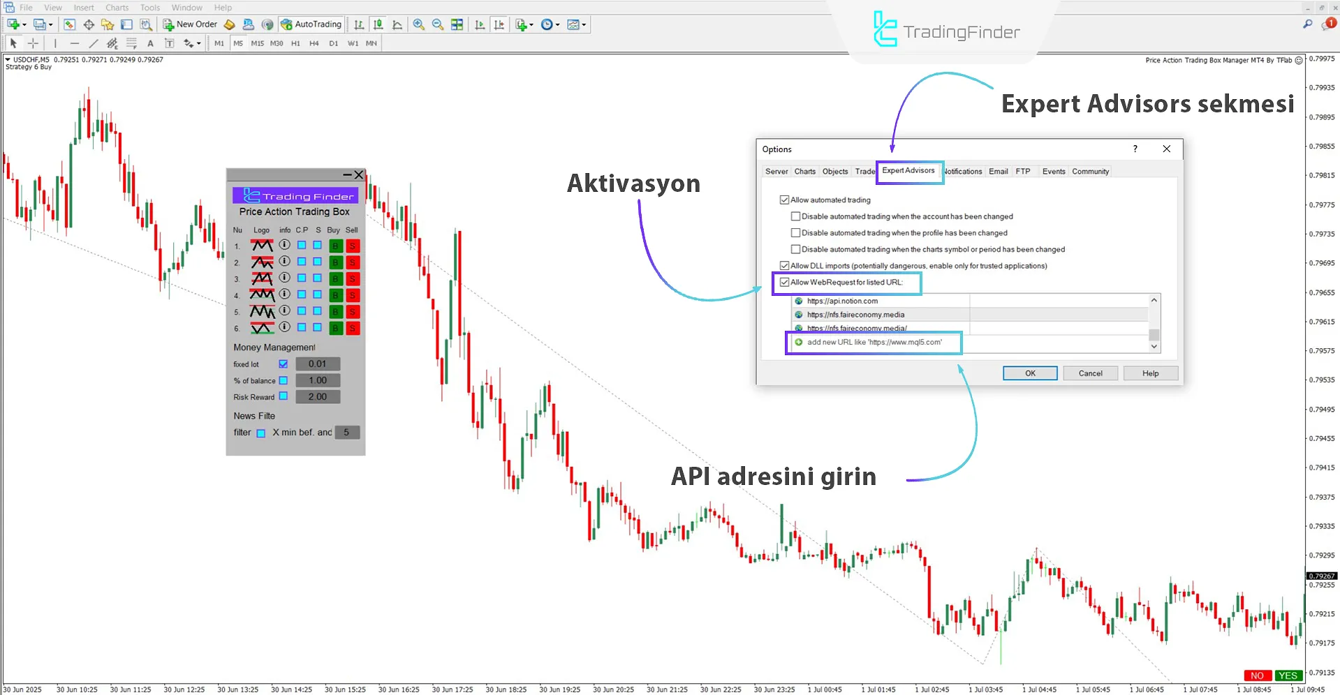 Web request etkinleştirme