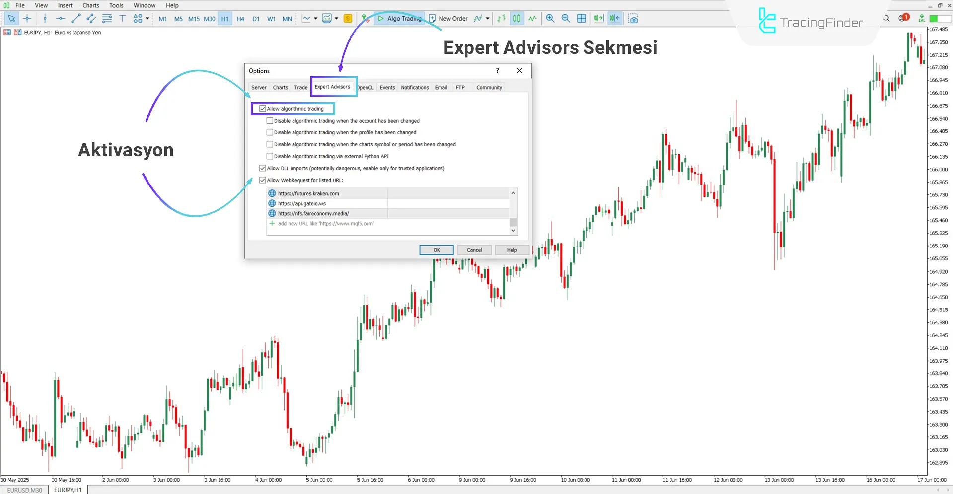 "DLL" seçeneğini etkinleştirme