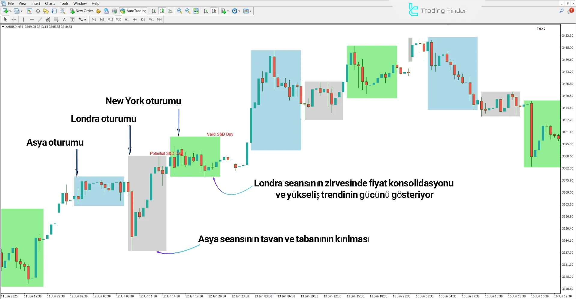 ICT Cuma Günü Seek and Destroy Profil Göstergesi düşen trendde