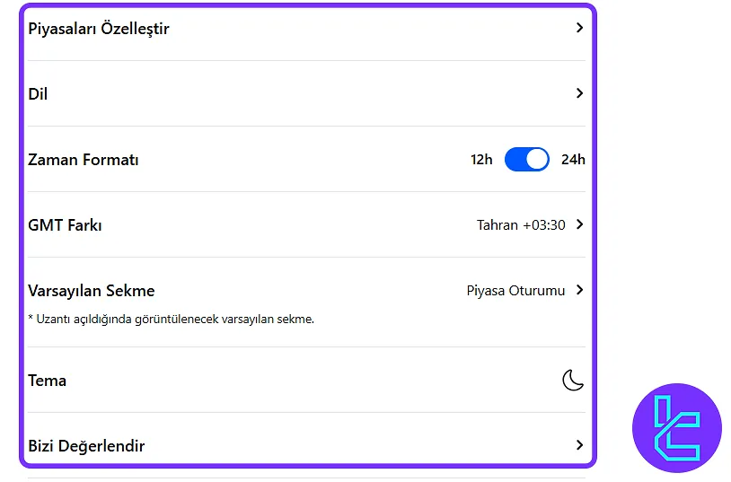 Forex Seansı ve Küresel Piyasa Saati Eklentisinin Ayarları